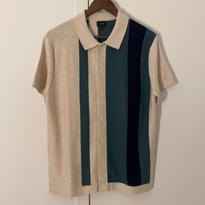 J.Crew short-sleeve striped cotton sweater polo